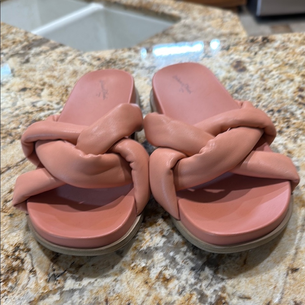 Universal Thread Orange Sandals with Knotted Design